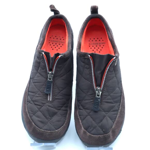 Lands End Weatherfield Brown Quilted Hiking Zip Up Shoe 86524 Women 7B Outdoor - Picture 3 of 8